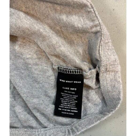 Who What Wear Short Sleeve Elastic Waist Cropped Top Tee Shirt Gray Size XXL - Picture 8 of 8